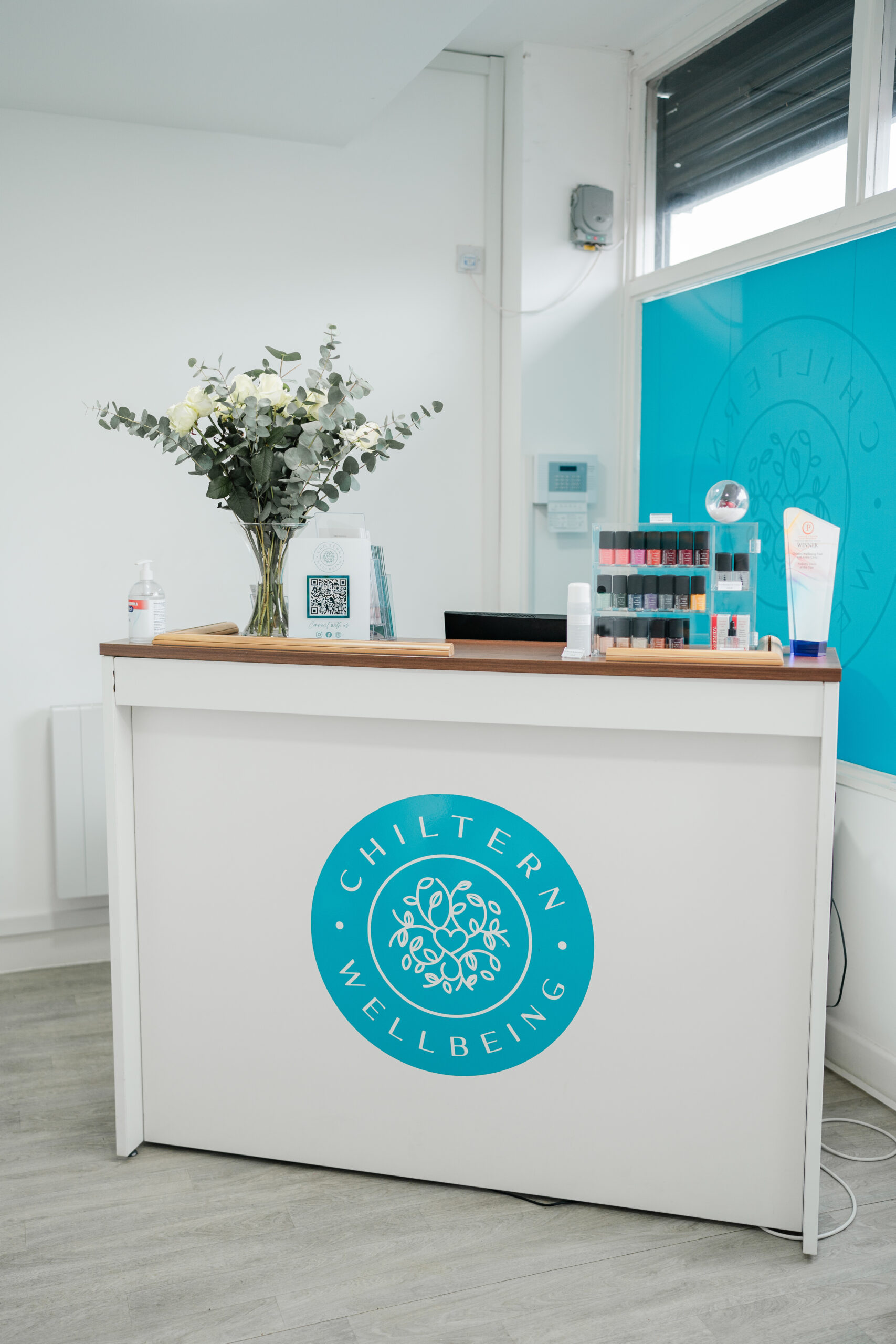 The staff at Chiltern Wellbieng welcoming customers into the reception area for their foot and ankle treatments