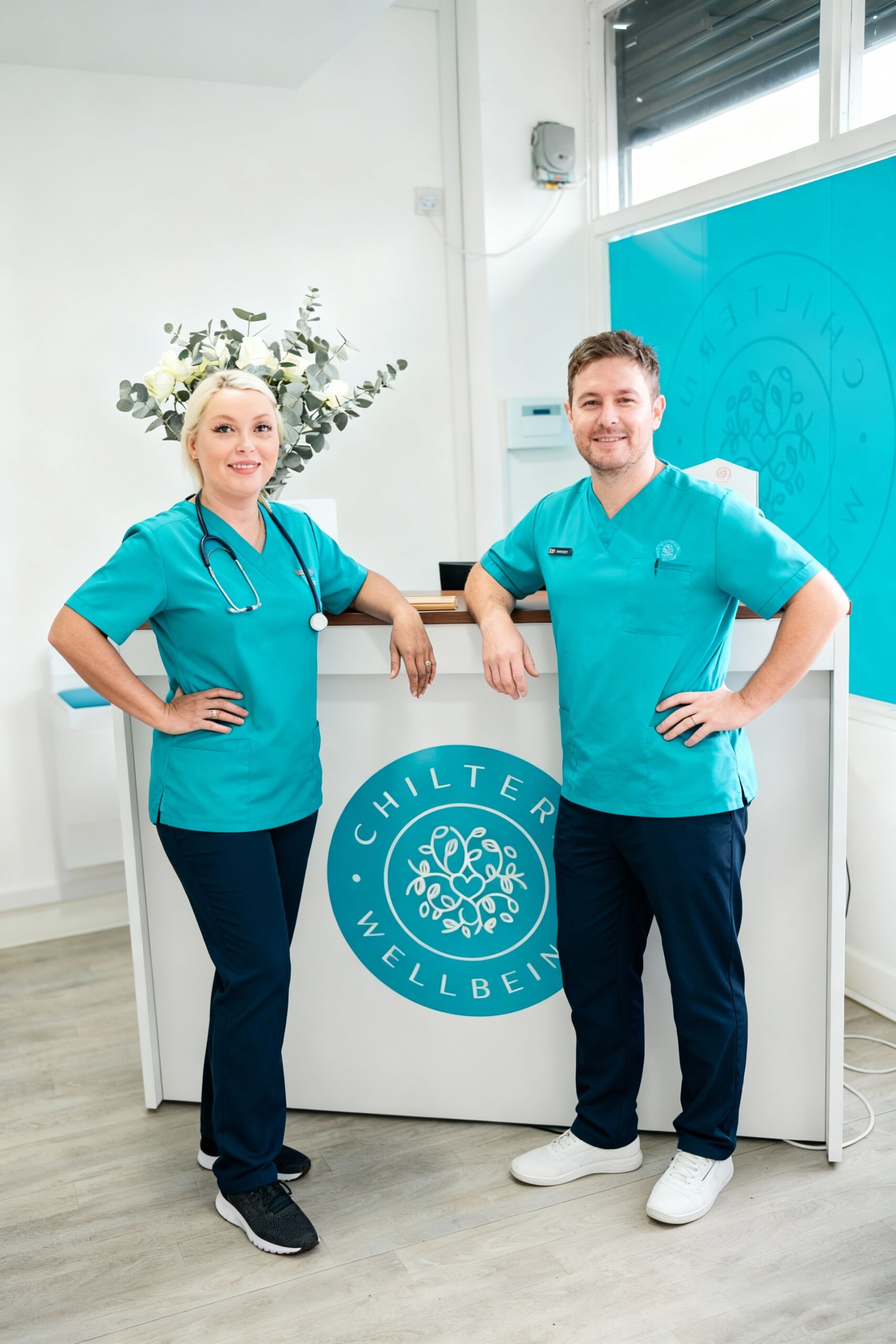 freepik__talk__98605 The staff at Chiltern Wellbieng welcoming customers into the reception area for their foot and ankle treatments